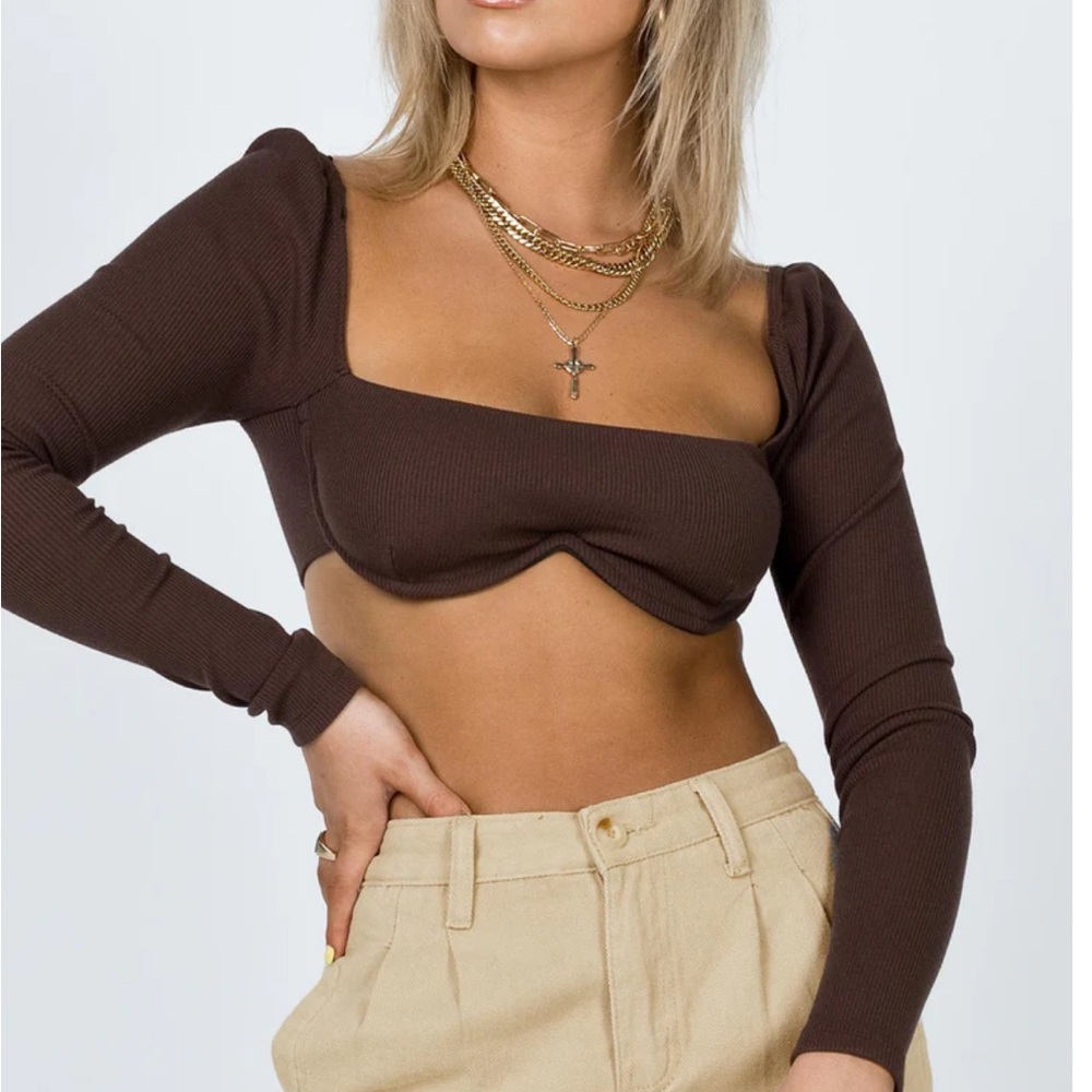 Princess Polly Long Sleeve Crop Top